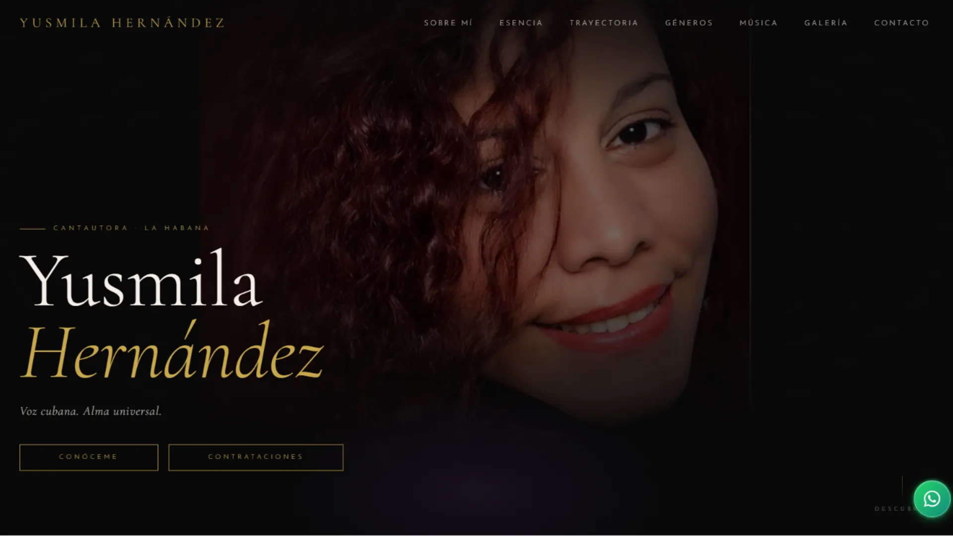 Web promocional para Yusmila Hernández - Cantante cubana en República Dominicana